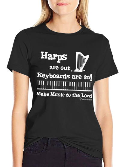 Harps Are Out Keyboard T-Shirt Funny Musician Graphic Tee