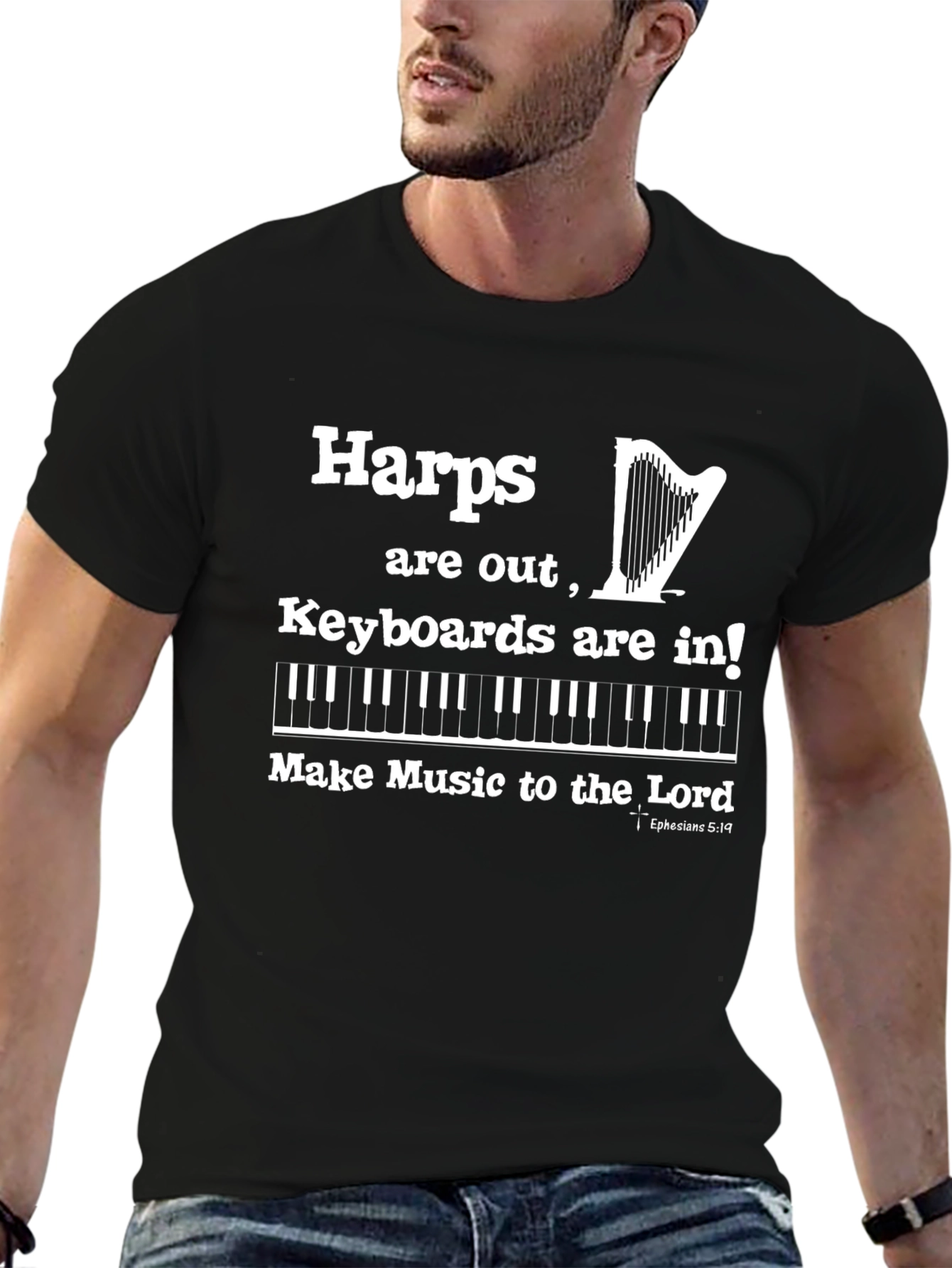 Harps Are Out Keyboard T-Shirt Funny Musician Graphic Tee