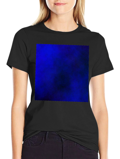 Black T-Shirt with Bold Blue Abstract Design