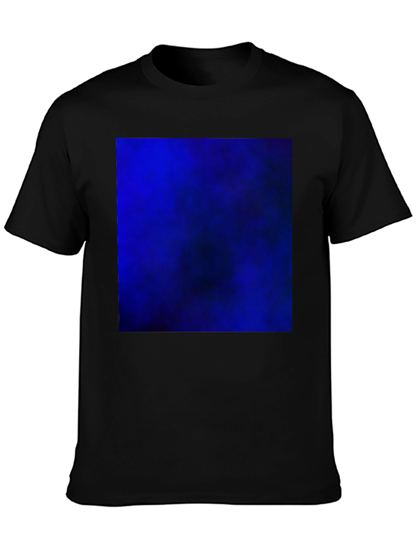 Black T-Shirt with Bold Blue Abstract Design