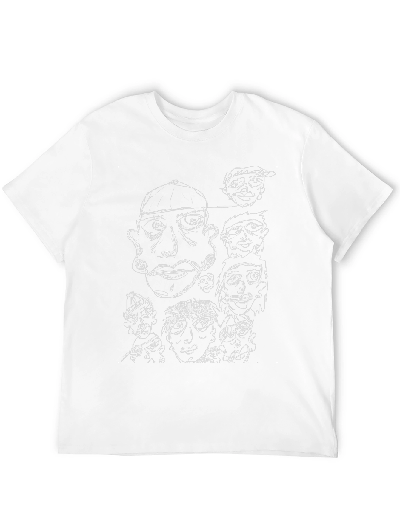 Abstract Faces Graphic Black T-Shirt