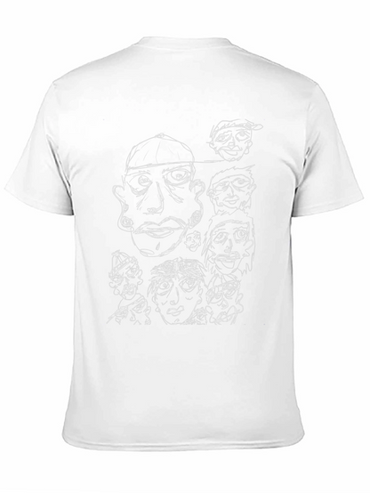 Abstract Faces Graphic Black T-Shirt