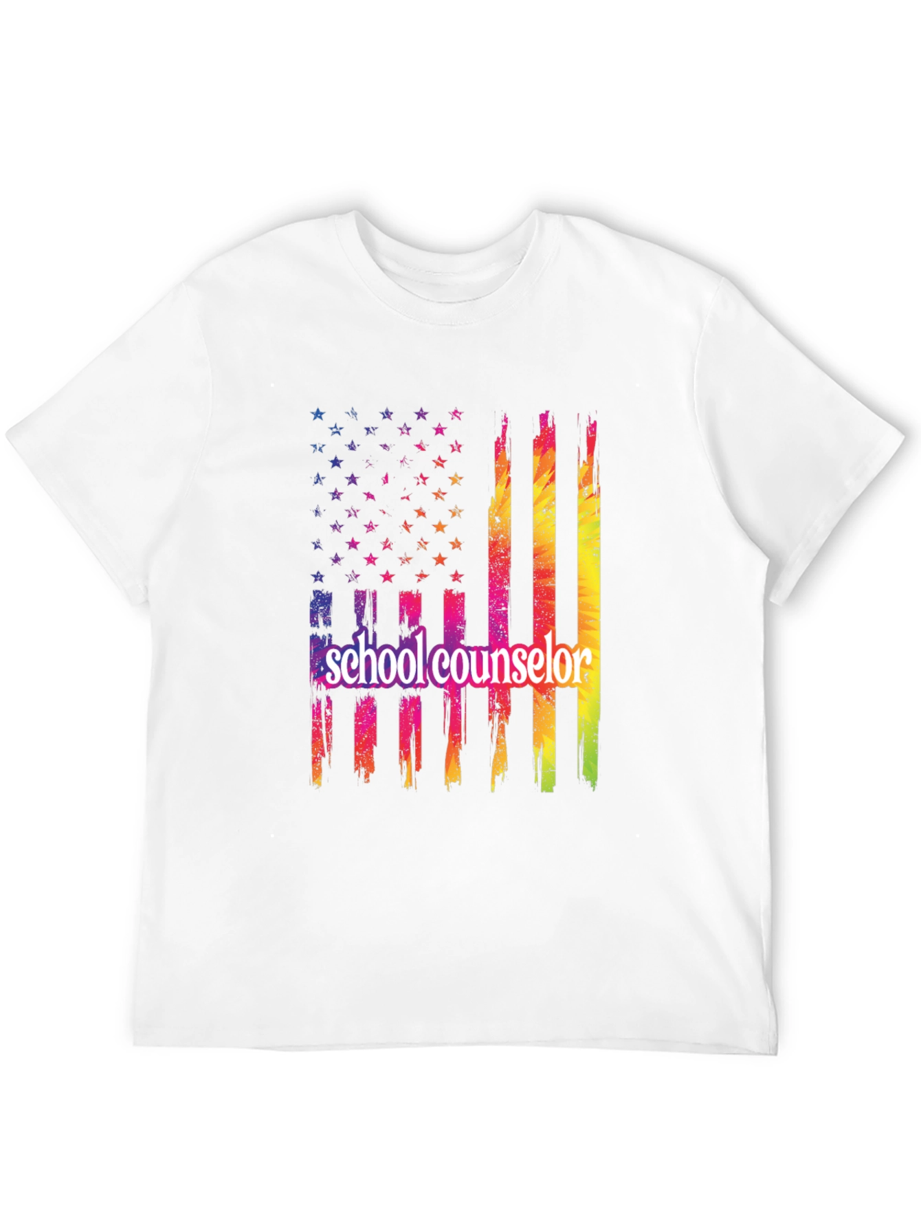 School Counselor Patriotic Flag T-Shirt