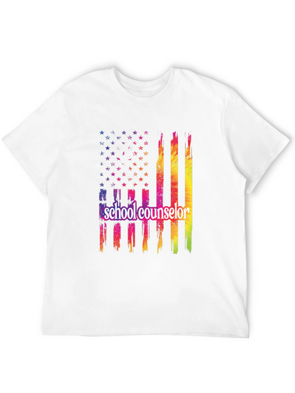 School Counselor Patriotic Flag T-Shirt