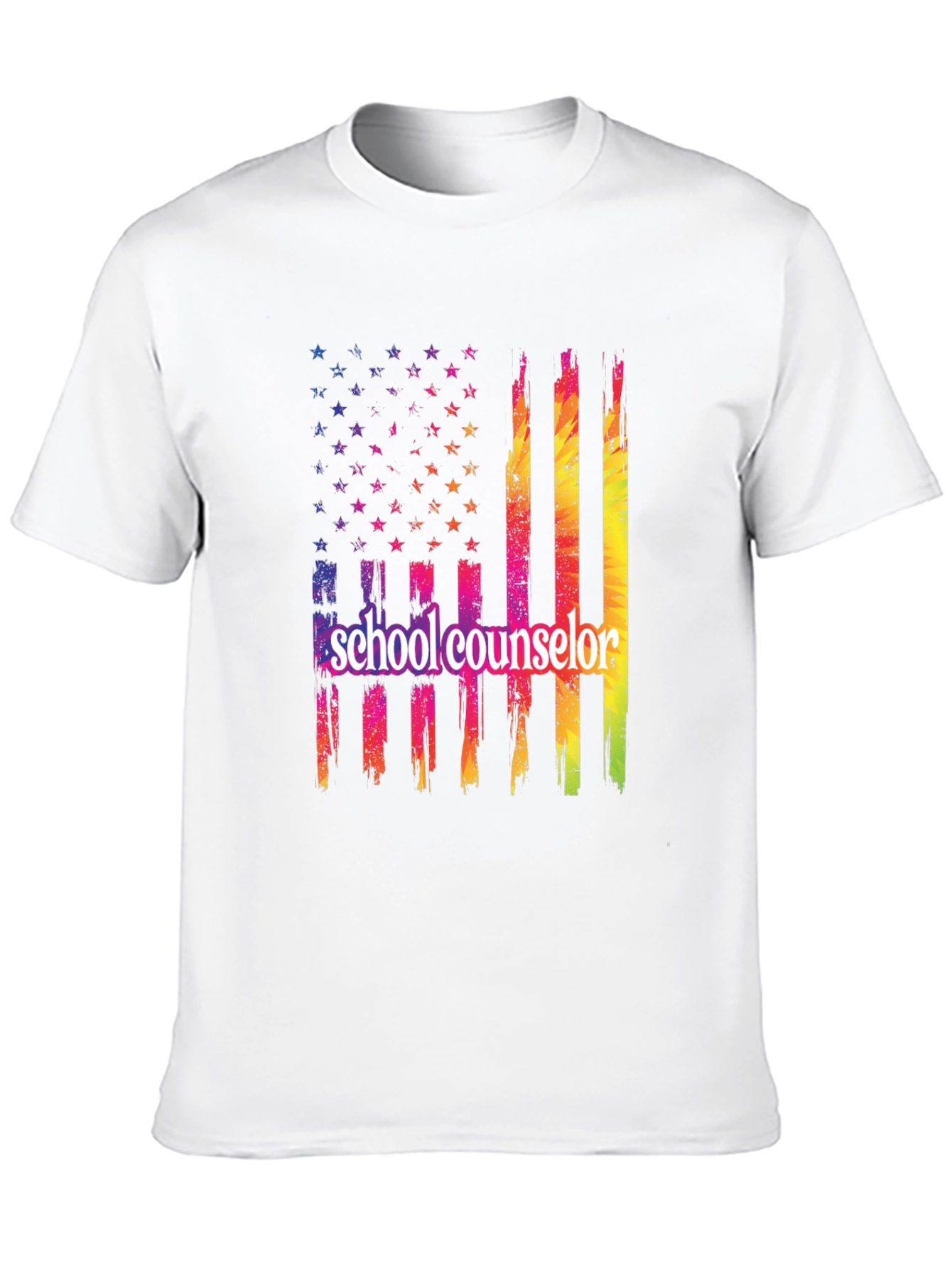 School Counselor Patriotic Flag T-Shirt