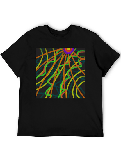 Abstract Ray Design Black T-Shirt