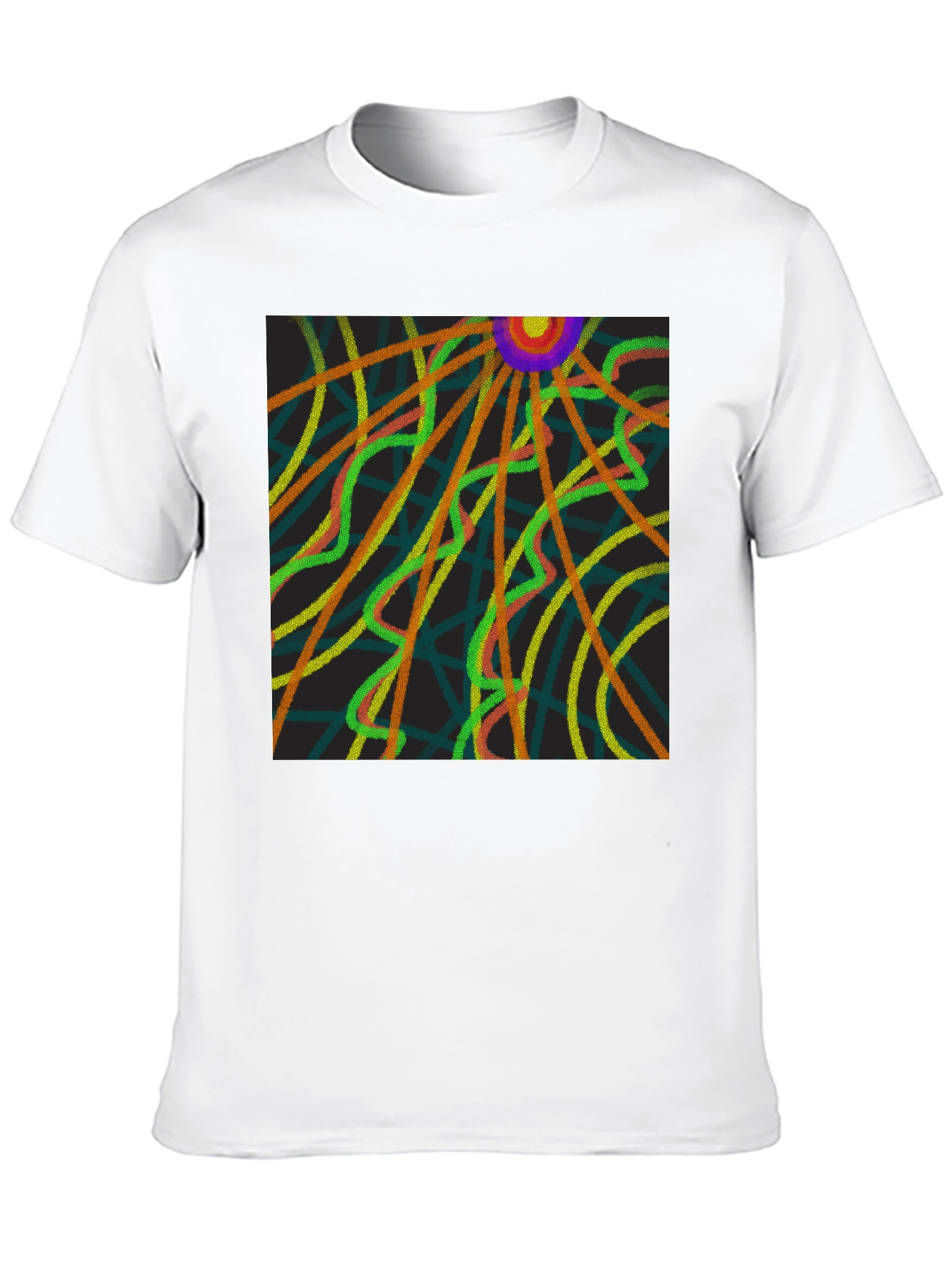 Abstract Ray Design Black T-Shirt
