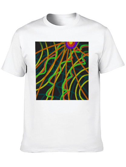 Abstract Ray Design Black T-Shirt