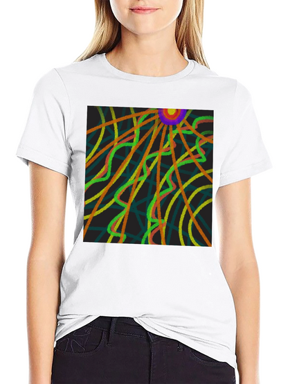 Abstract Ray Design Black T-Shirt
