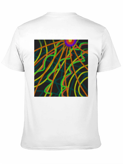 Abstract Ray Design Black T-Shirt