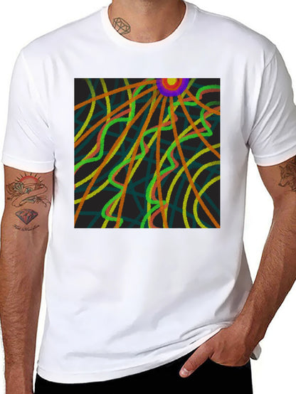 Abstract Ray Design Black T-Shirt