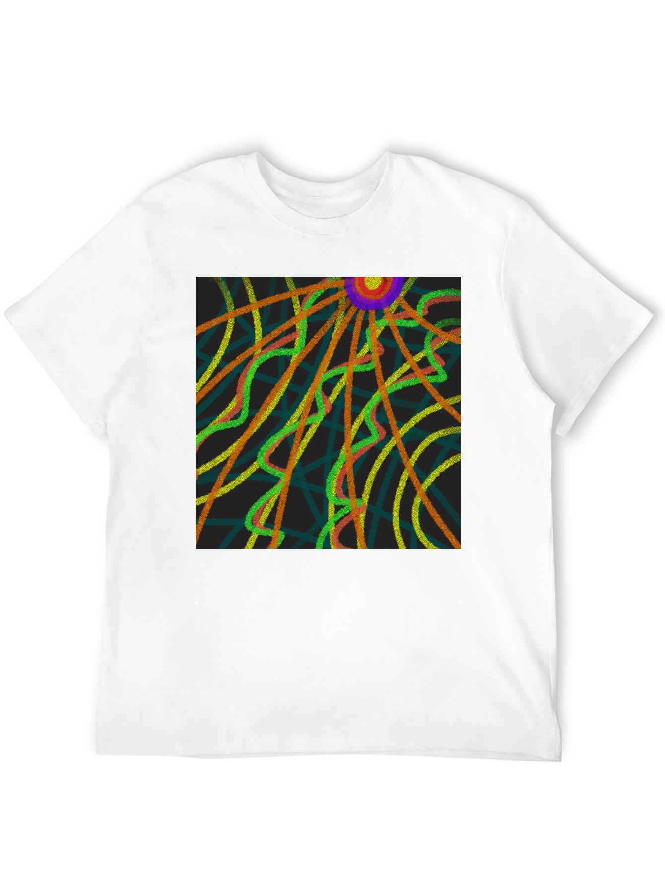 Abstract Ray Design Black T-Shirt