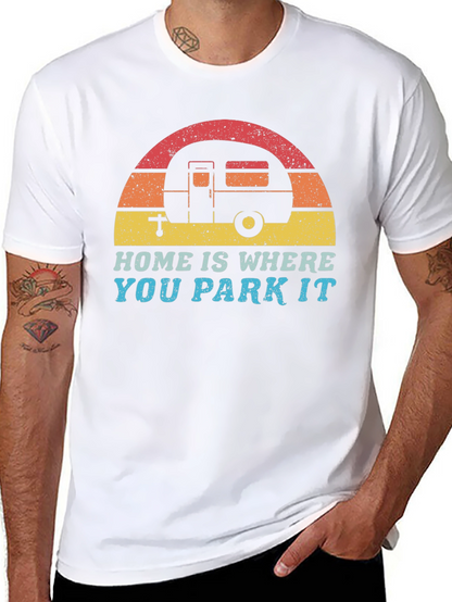 Home is Where You Park It Retro Camping Tee
