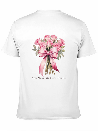 Floral Roses Bouquet Graphic Tee for Him