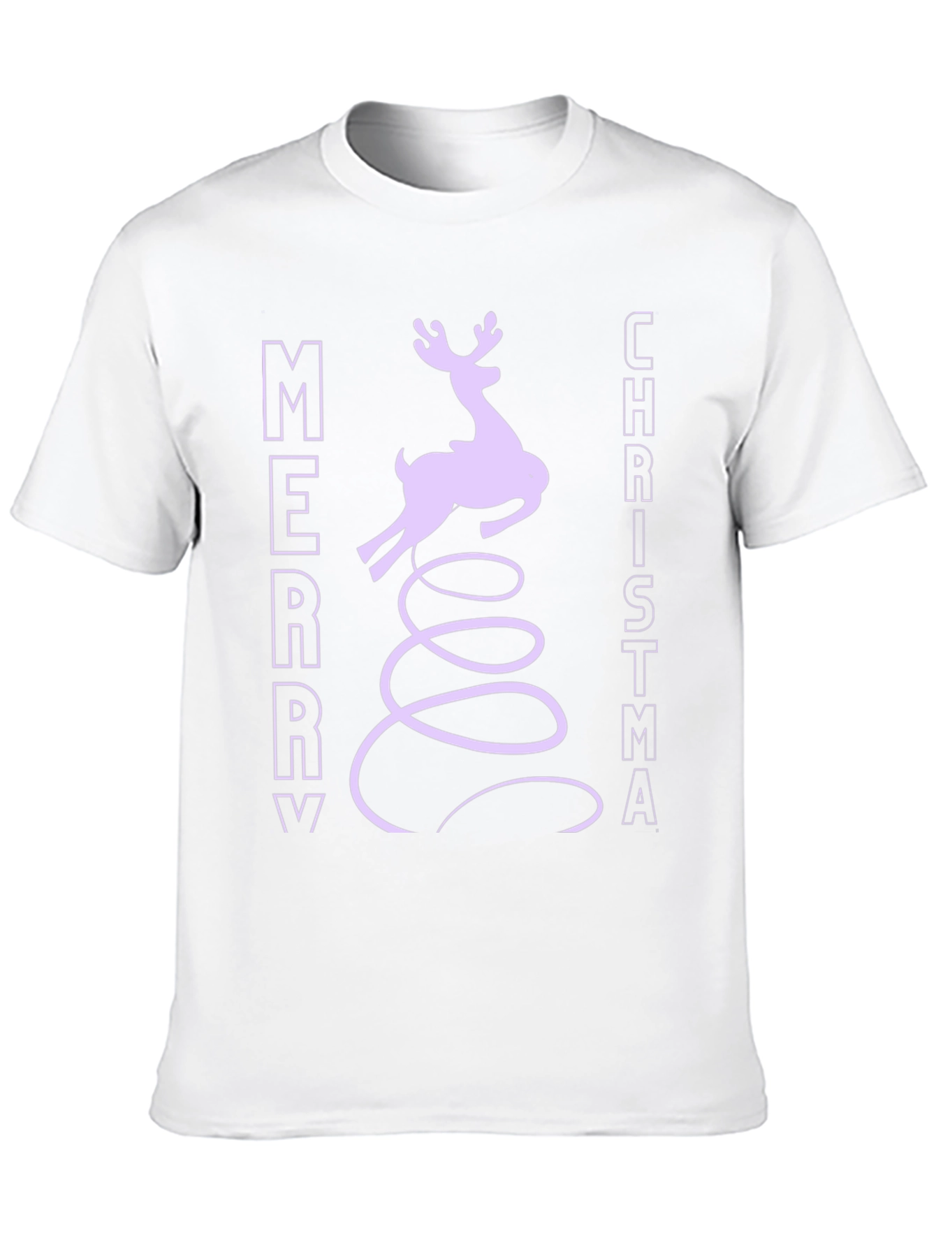 Merry Christmas Reindeer Graphic Tee - Black
