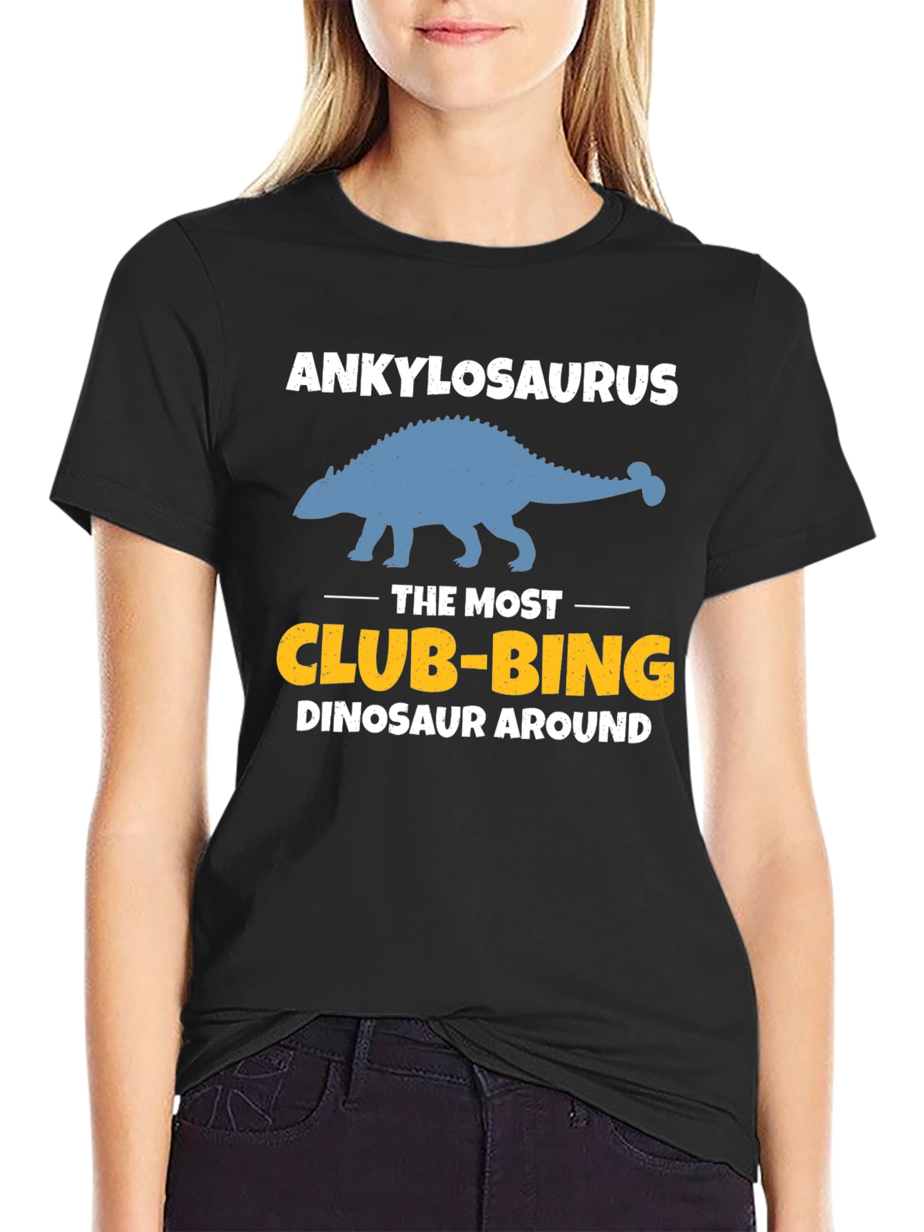 Ankylosaurus Club-bing Dinosaur Graphic T-Shirt