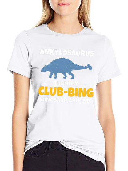 Ankylosaurus Club-bing Dinosaur Graphic T-Shirt