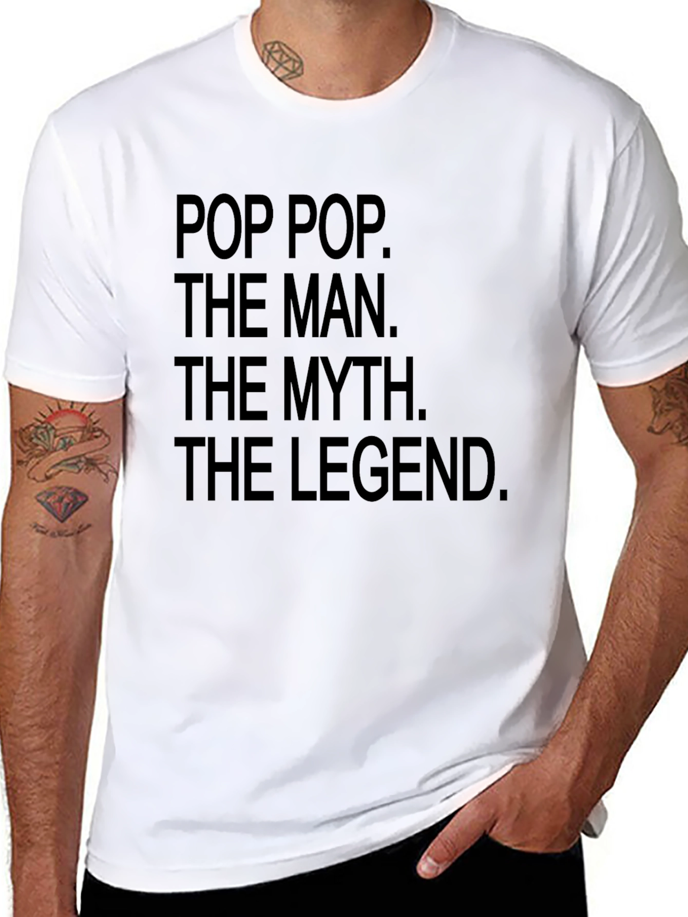 Pop Pop The Man Myth Legend Black T-Shirt