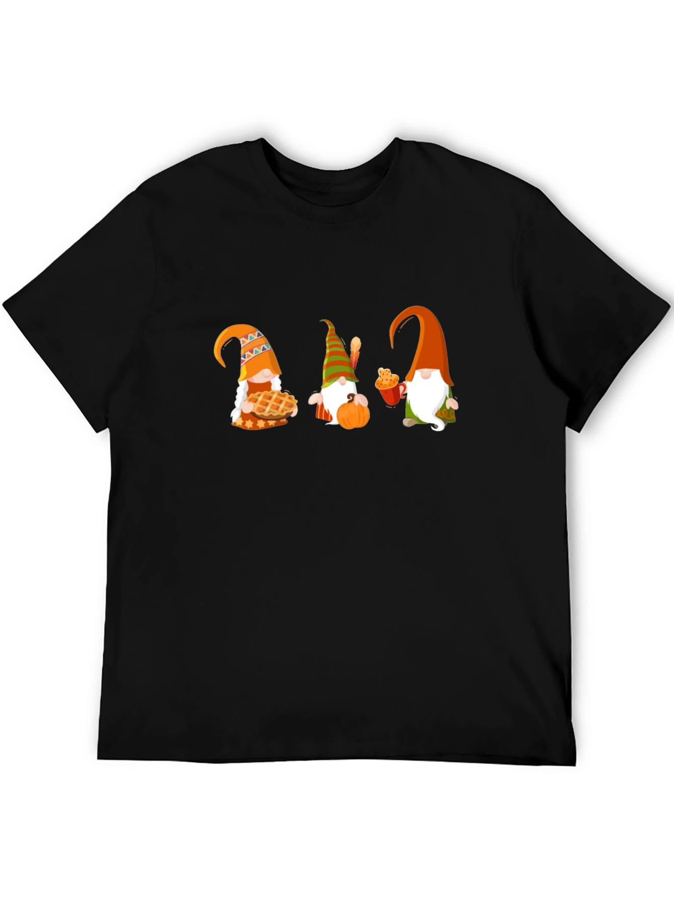 Thanksgiving Gnomes Black T-Shirt