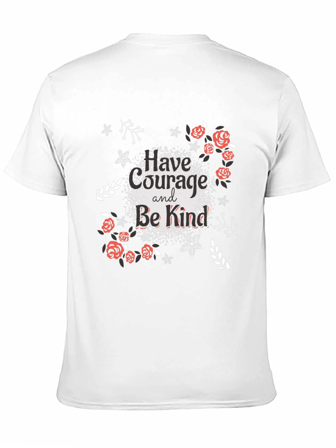 Courage & Kindness Black T-Shirt - Floral Design