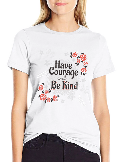 Courage & Kindness Black T-Shirt - Floral Design