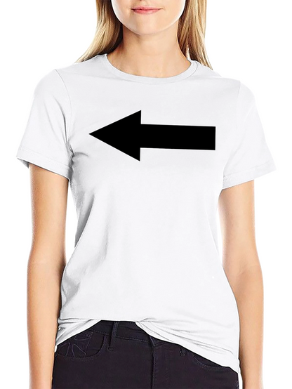 Left Arrow Graphic Tee - Casual Black T-Shirt