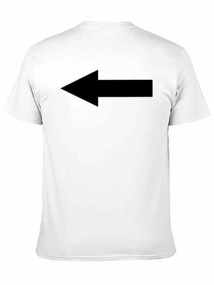 Left Arrow Graphic Tee - Casual Black T-Shirt