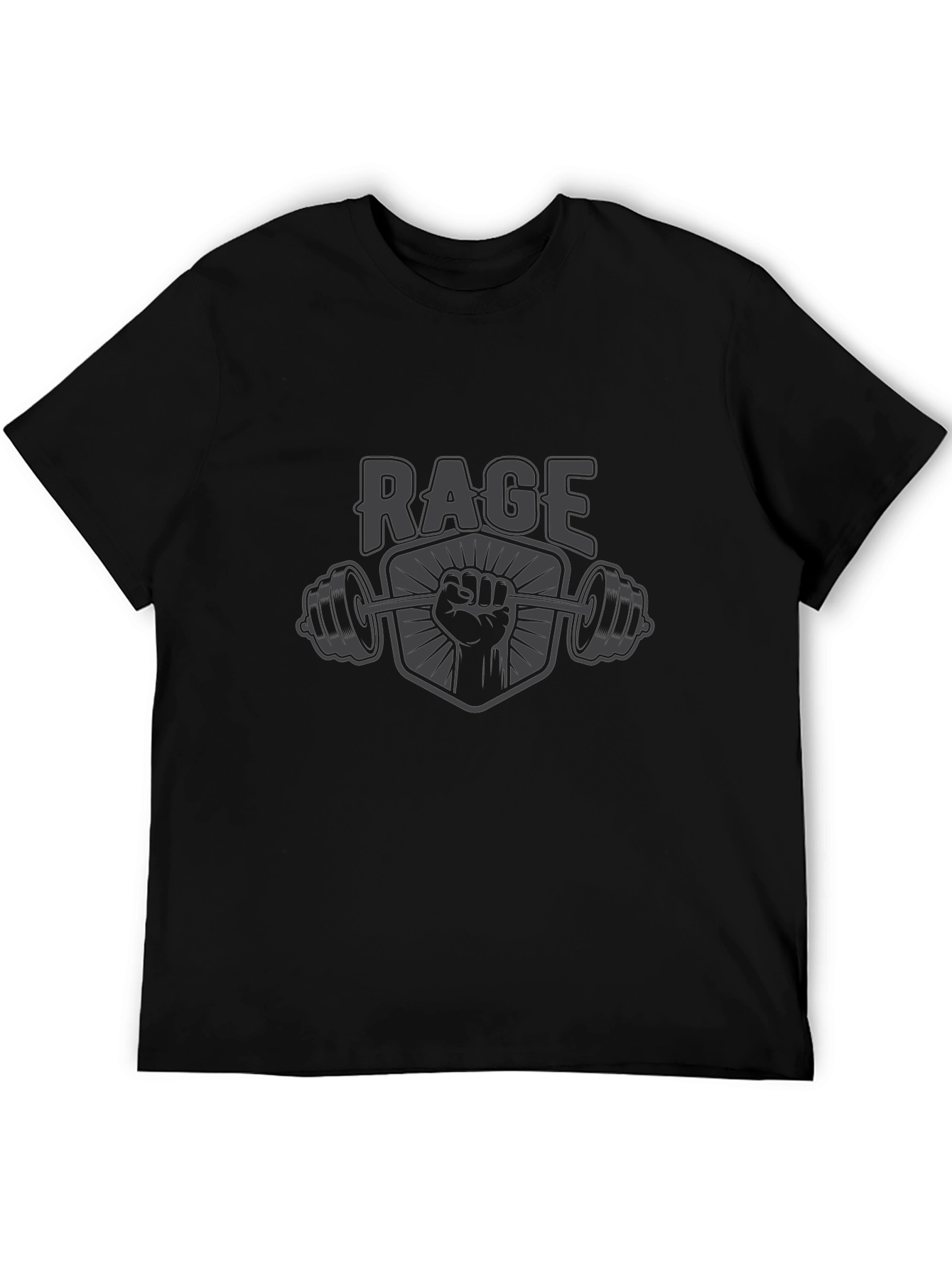Rage Gym Black T-Shirt - Power Lifting Graphic Tee