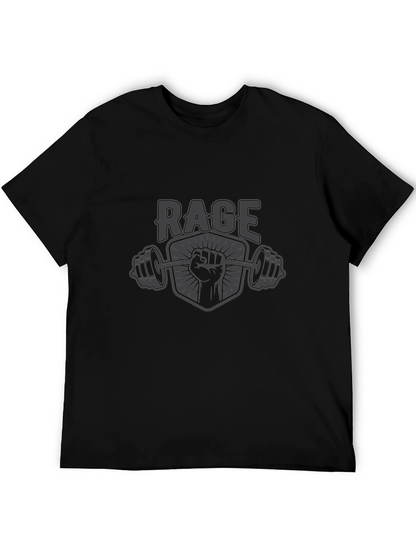 Rage Gym Black T-Shirt - Power Lifting Graphic Tee