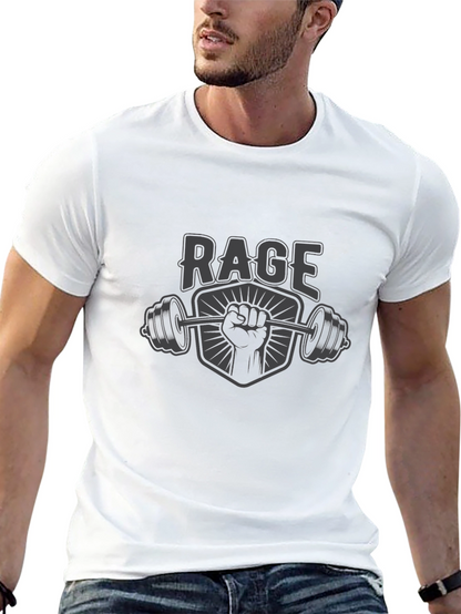 Rage Gym Black T-Shirt - Power Lifting Graphic Tee