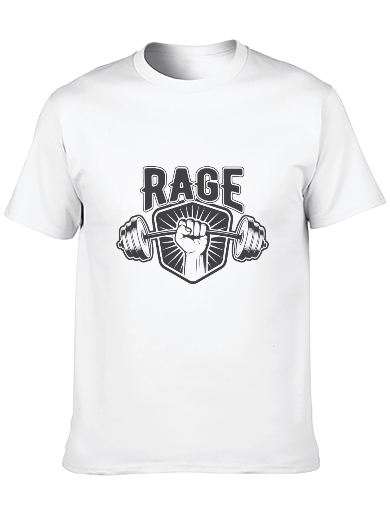 Rage Gym Black T-Shirt - Power Lifting Graphic Tee