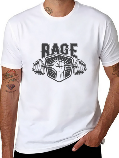 Rage Gym Black T-Shirt - Power Lifting Graphic Tee