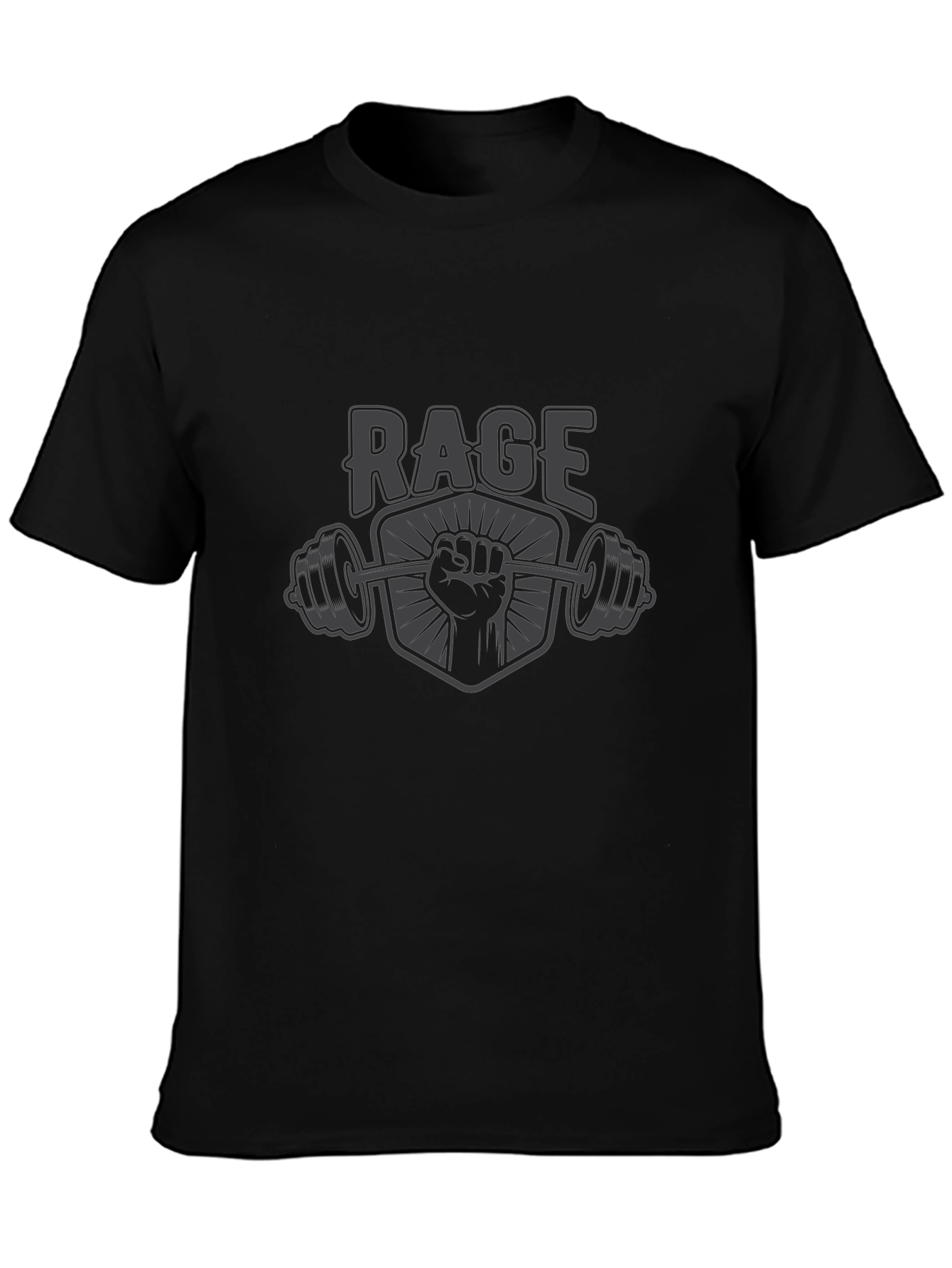 Rage Gym Black T-Shirt - Power Lifting Graphic Tee