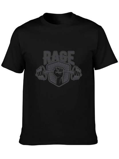Rage Gym Black T-Shirt - Power Lifting Graphic Tee