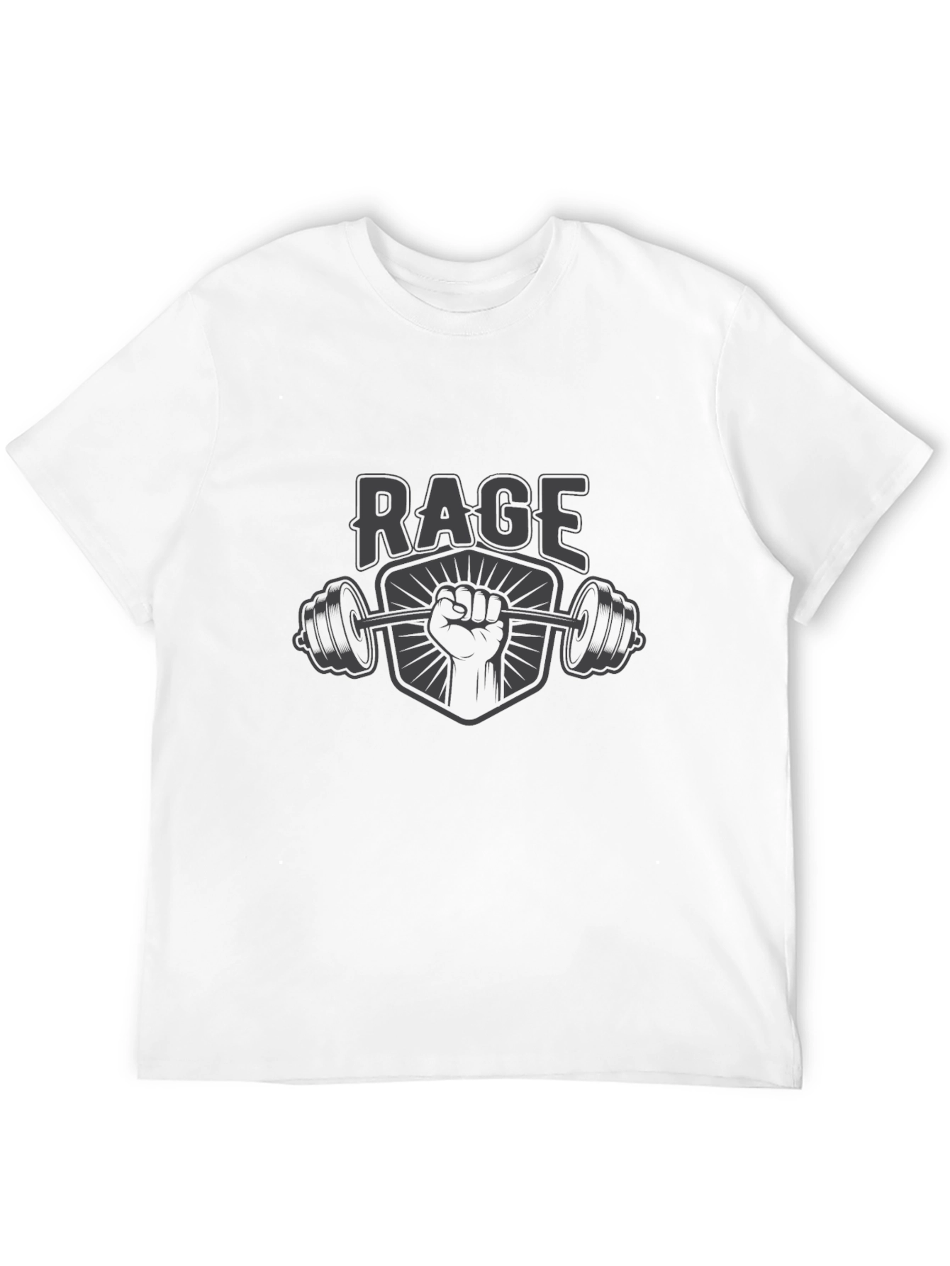 Rage Gym Black T-Shirt - Power Lifting Graphic Tee