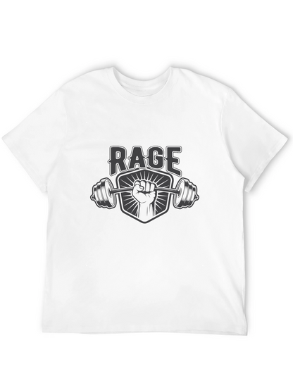 Rage Gym Black T-Shirt - Power Lifting Graphic Tee