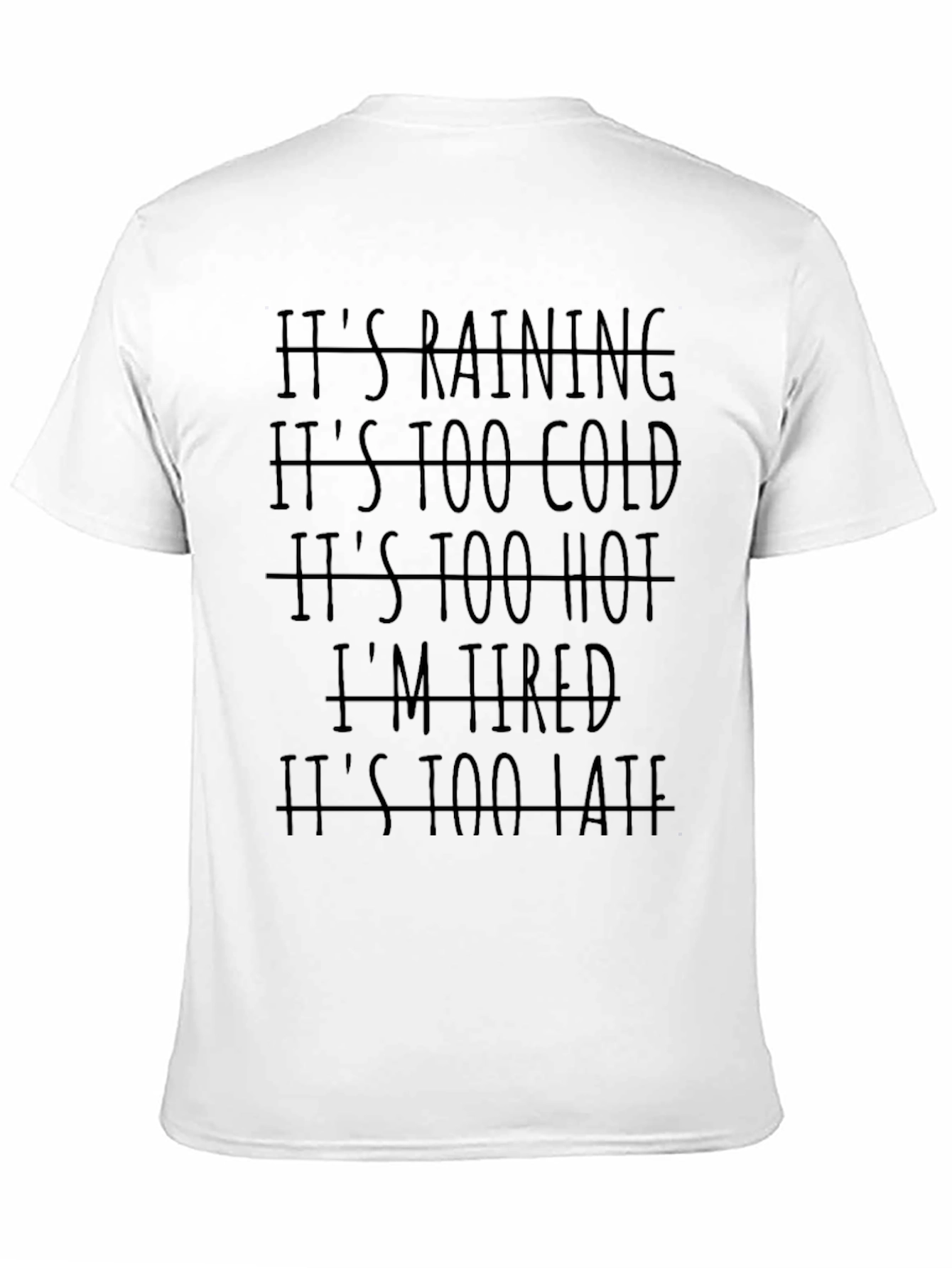 Funny Excuses Black Graphic T-Shirt