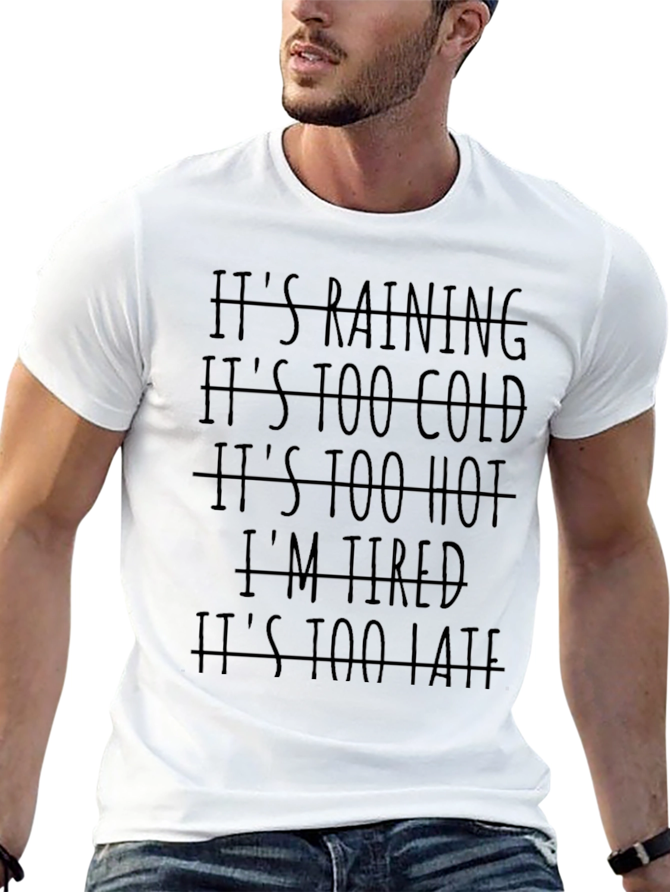 Funny Excuses Black Graphic T-Shirt
