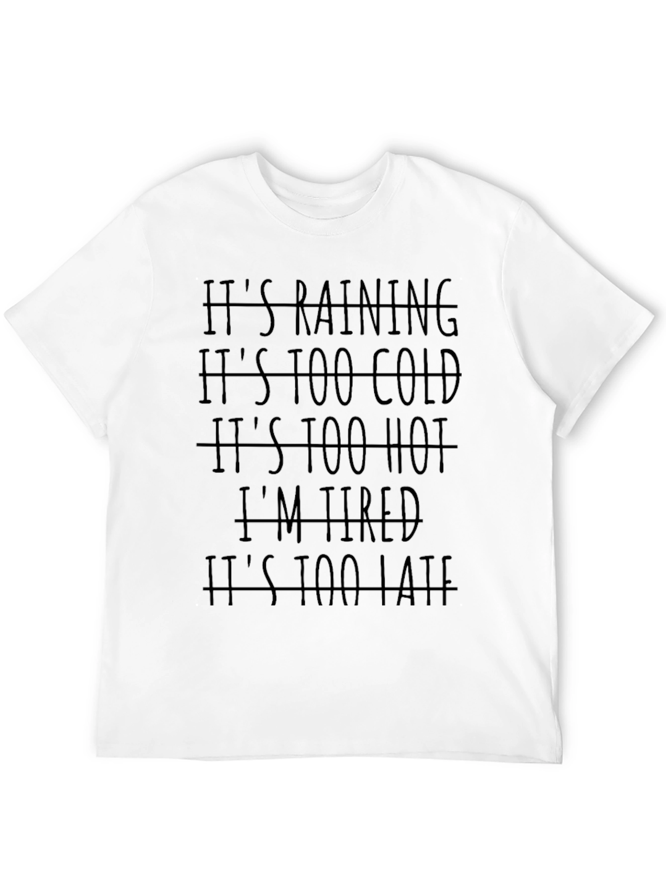 Funny Excuses Black Graphic T-Shirt