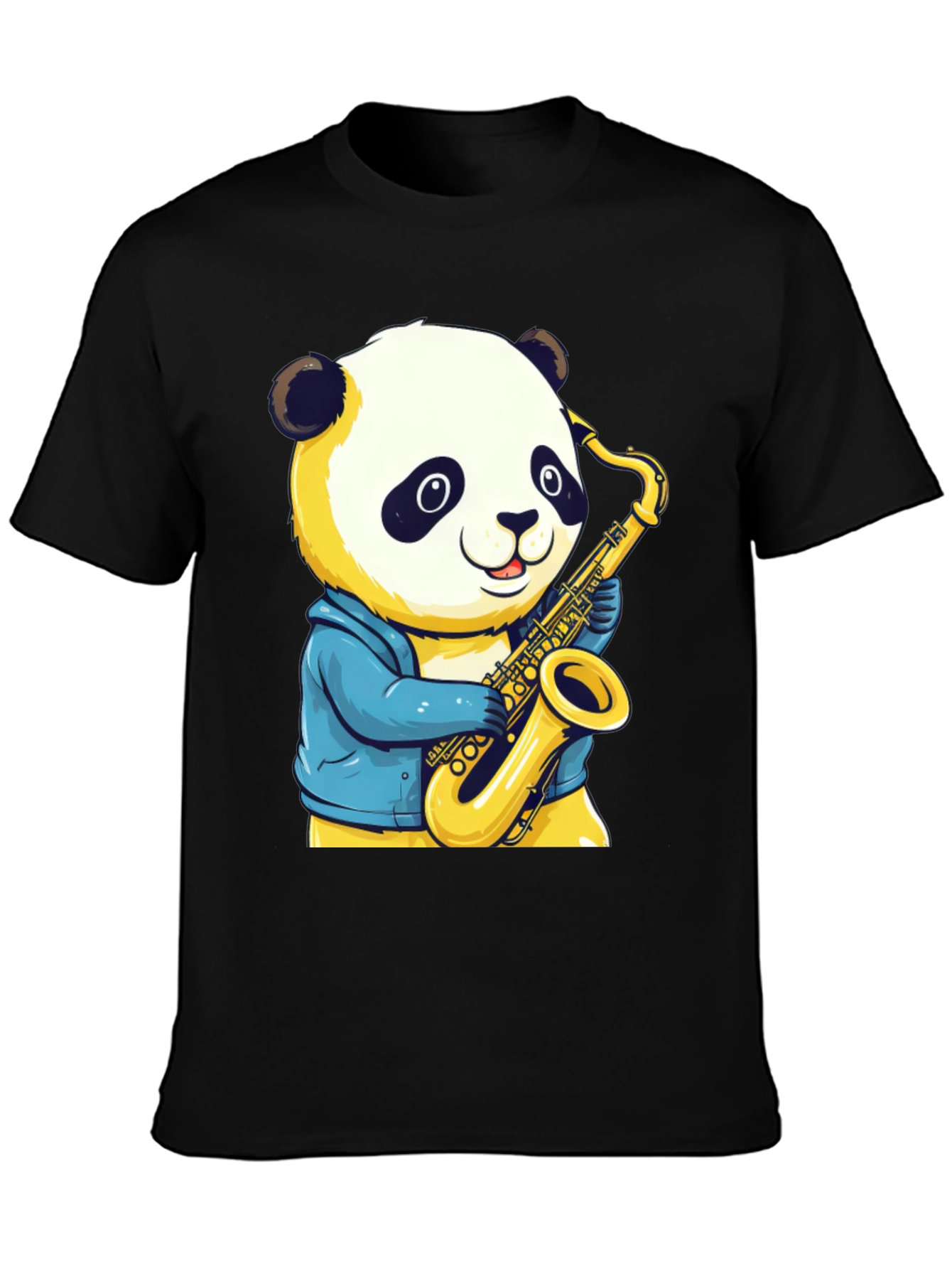Panda Sax Player T-Shirt - Cool Cartoon Design