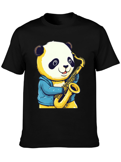 Panda Sax Player T-Shirt - Cool Cartoon Design