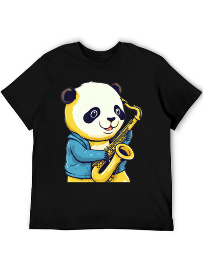 Panda Sax Player T-Shirt - Cool Cartoon Design