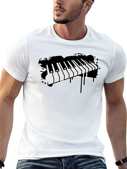 Piano Keys Graphic Black T-Shirt
