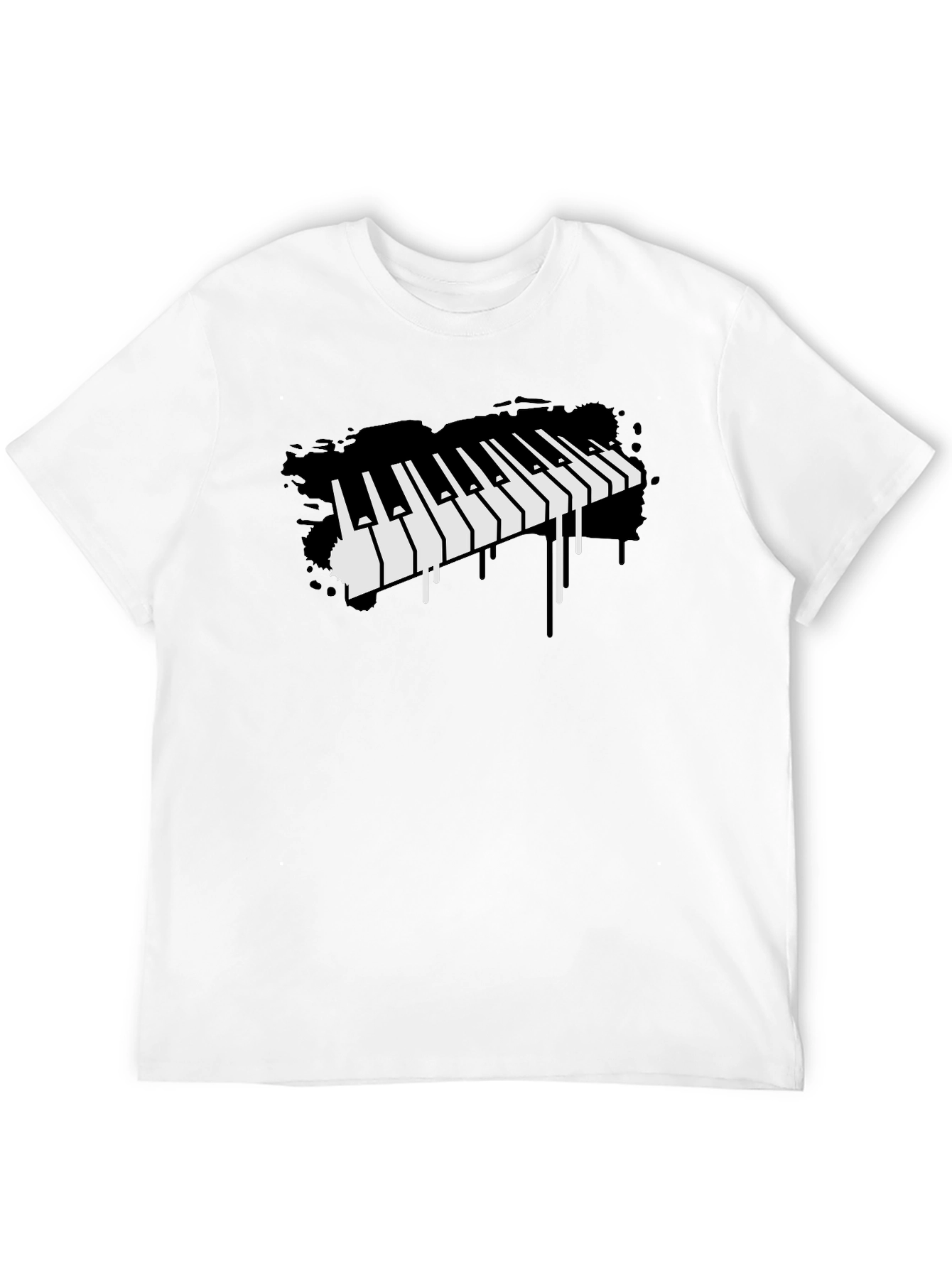 Piano Keys Graphic Black T-Shirt