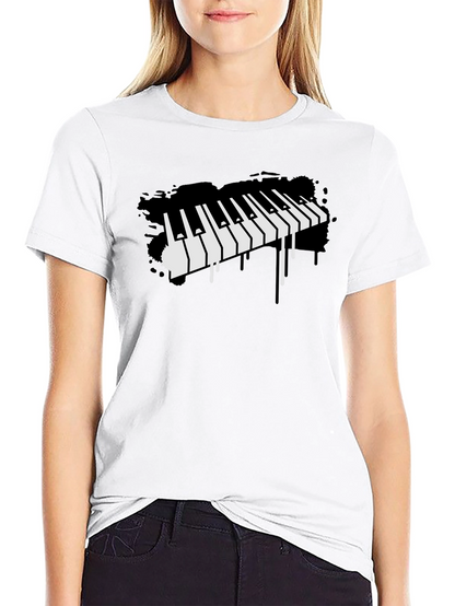 Piano Keys Graphic Black T-Shirt