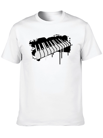 Piano Keys Graphic Black T-Shirt