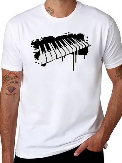 Piano Keys Graphic Black T-Shirt
