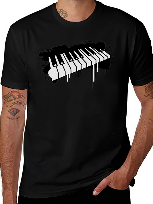 Piano Keys Graphic Black T-Shirt