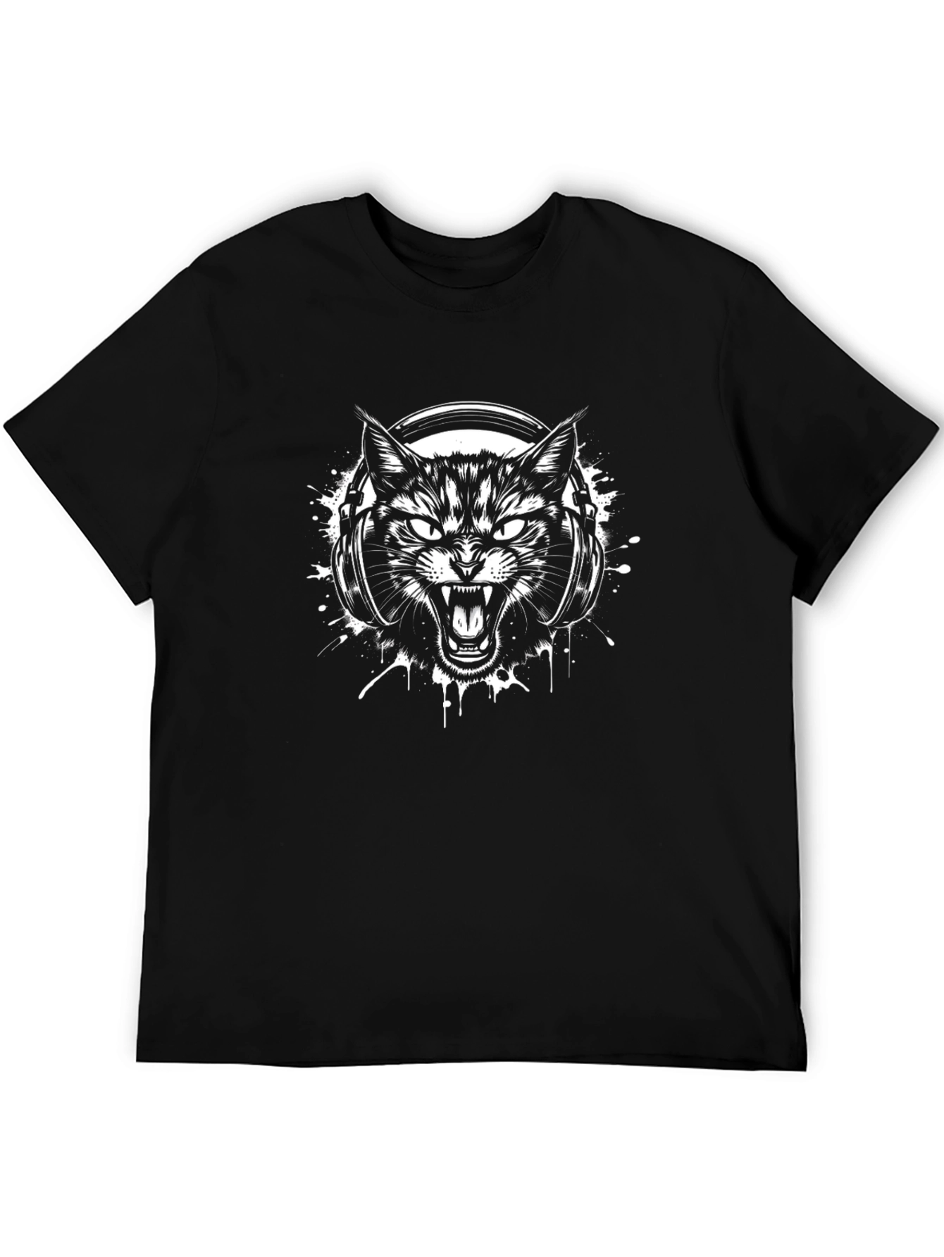 Black Cat DJ Graphic Tee - Premium Cotton