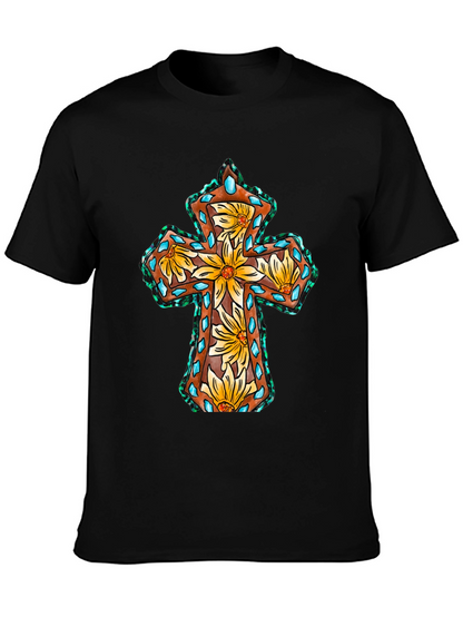 Floral Cross Graphic Tee